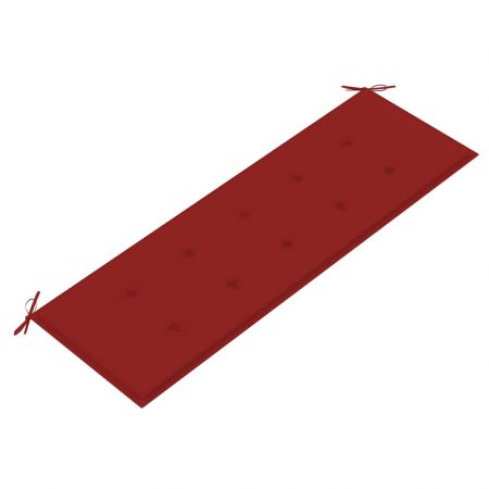 Banca de gradina cu perna, rosu, 157 cm