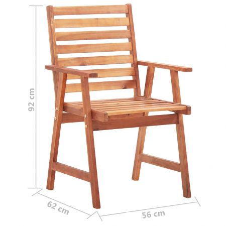 Set 3 bucati scaune de masa exterior cu perne, model rosu