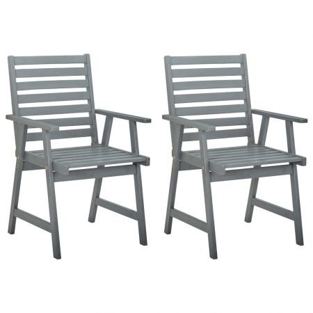 Set 2 bucati scaune de masa exterior cu perne, negru