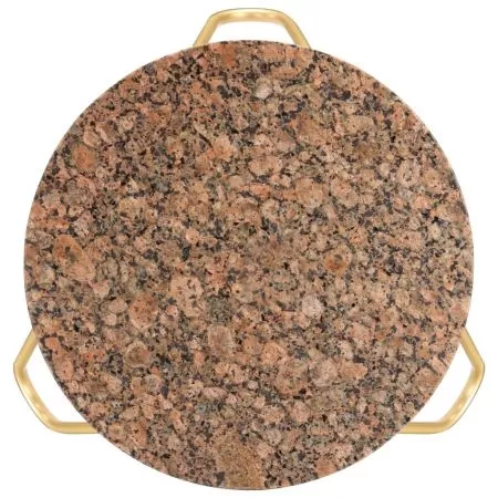 Masuta de cafea rosu 40x40x40 cm piatra naturala aspect marmura, maro, 40 x 40 x 40 cm