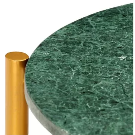 Masa de cafea verde 60x60x35 cm piatra naturala aspect marmura, verde, 60 x 60 x 35 cm