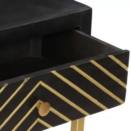 Masa consola, negru si auriu, 90 x 30 x 75 cm