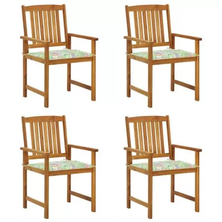 Set 4 bucati scaune regizor cu perne, multicolor