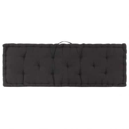 Set 2 bucati perne de canapea din paleti, negru, 120 x 40 x 7 cm & 120 x 80 x 10 cm