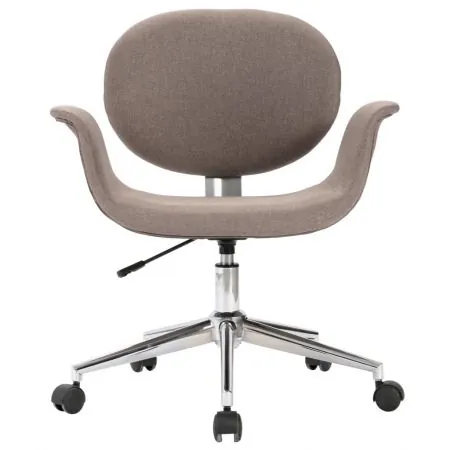 Scaune de sufragerie pivotante, 6 buc., gri taupe, textil