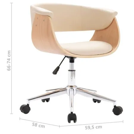 Set 4 bucati scaune de bucatarie pivotante, crem, 59.5 x 58 x 74 cm