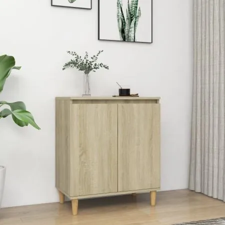  Servantă picioare din lemn masiv stejar sonoma 60x35x70 cm lemn