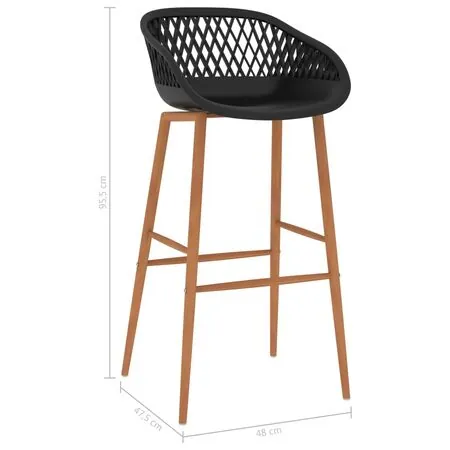 Set mobilier de bar, 7 piese, negru