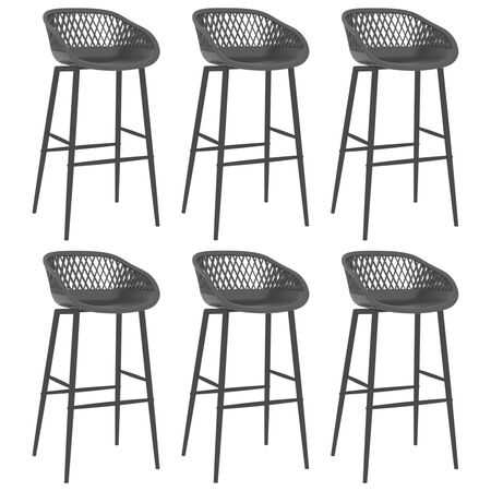 Set mobilier de bar, 7 piese, alb și negru