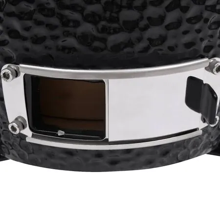 Grătar cu afumătoare 2-în-1 Kamado, negru, 56 cm, ceramică