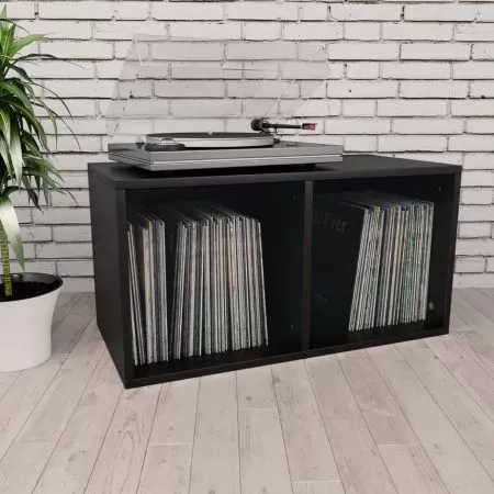 Cutie de depozitare vinyl-uri, negru