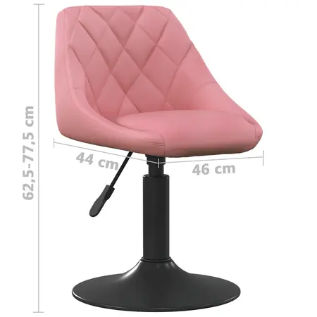  Scaun Bar Roz 46x44x(62,5-77,5) cm Catifea