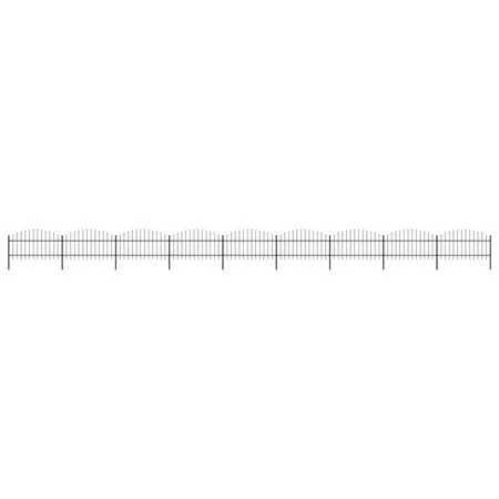  Gard de grădină cu vârf tip suliță din oțel 1506x125 cm, negru
