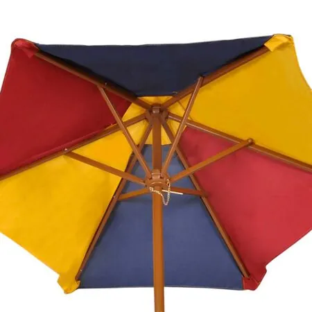  Masă de picnic pentru copii cu bănci și umbrelă, lemn multicolor 