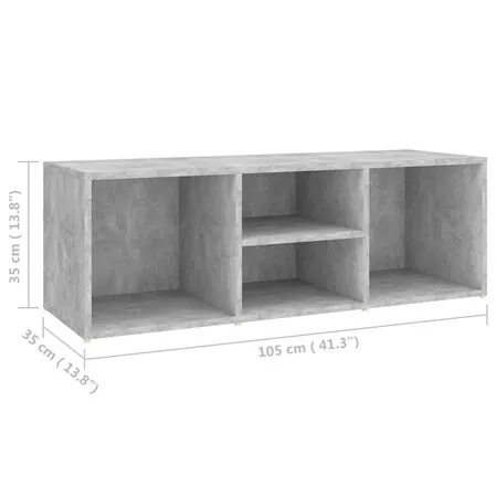  Bancă depozitare pentru pantofi, gri beton, 105x35x35 cm, lemn