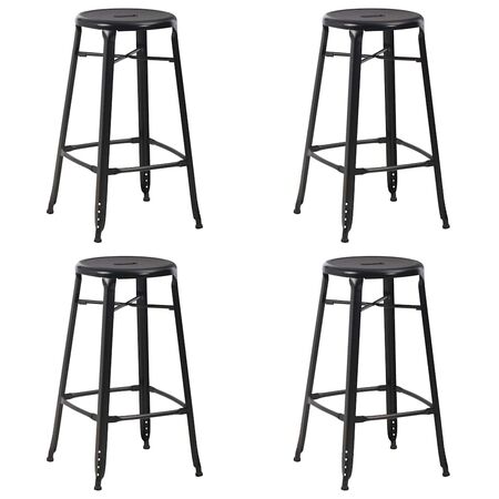  Scaune de bar, 4 buc., negru, plastic