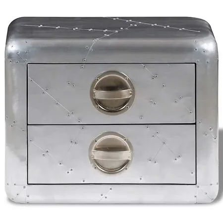  Masă capăt Aviator cu 2 sertare, stil vintage aeronavă Airman 
