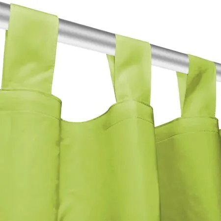  Draperii micro-satin cu bride, 2 buc, 140 x 245 cm, verde