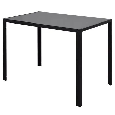  Set masă și scaune de bucătărie, cinci piese, negru