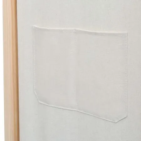  Paravan de cameră cu 3 panouri, crem, 120x170x4 cm, textil
