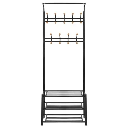  Cuier cu rafturi pentru pantofi, 68 x 32 x 182,5 cm, negru