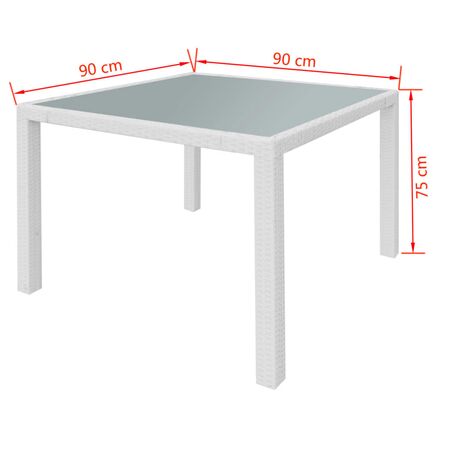  Set mobilier de exterior, 5 piese, alb crem, poliratan