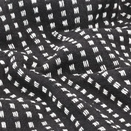  Pătură decorativă cu pătrățele, bumbac, 220 x 250 cm, negru