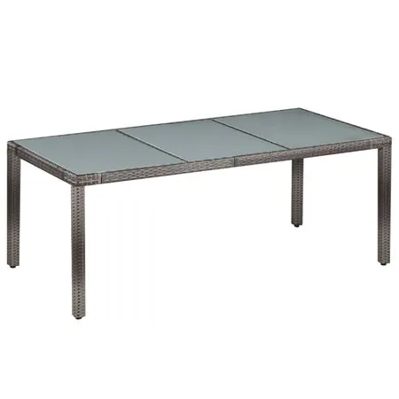  Set mobilier de exterior cu perne, 9 piese, gri, poliratan