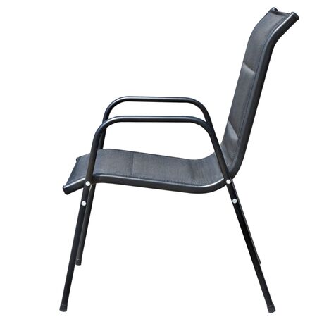 Set mobilier de exterior, 5 piese, negru, oțel