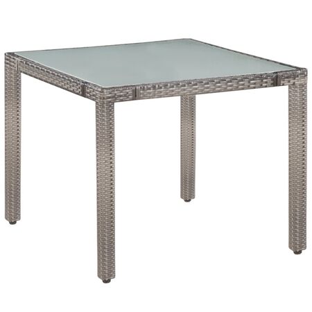  Set mobilier de exterior cu perne, 5 piese, gri, poliratan  