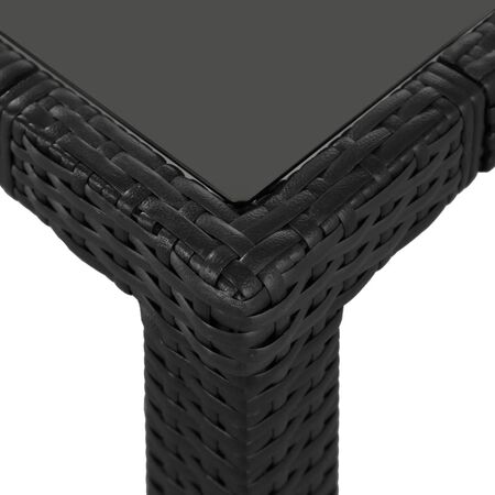  Set mobilier de exterior, 7 piese, negru, poliratan