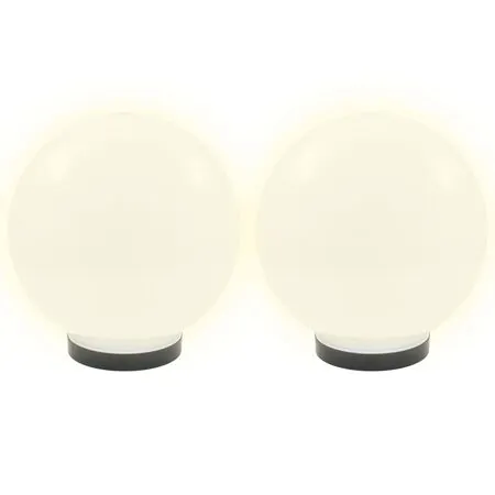  Lămpi bol cu LED 2 buc, sferice, 25 cm, PMMA