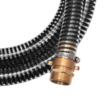  Furtun de aspirație, conectori alamă, 15 m, 25 mm, negru