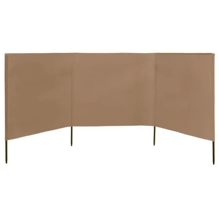  Paravan anti-vânt cu 3 panouri, gri taupe, 400x120 cm, textil