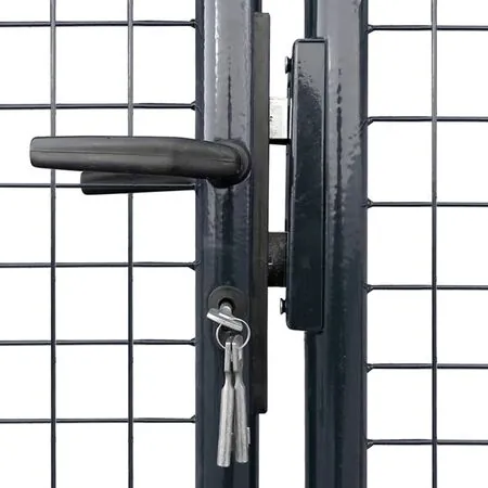  Poartă din plasă grădină, oțel galvanizat, 400 x 175 cm, gri