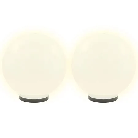  Lămpi bol cu LED, 2 buc, sferice, 40 cm, PMMA