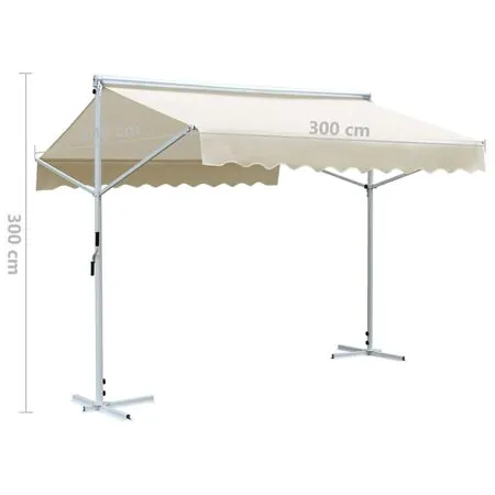  Copertină cu structură independentă, crem, 3 x 3 m