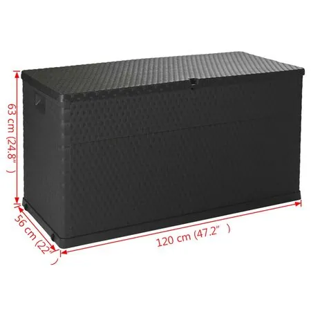  Cutie depozitare pentru grădină antracit 120x56x63 cm PP ratan