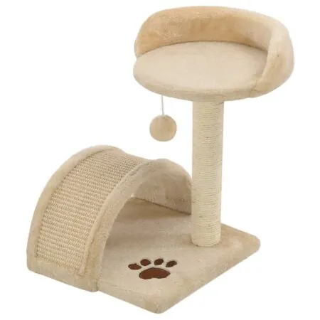  Ansamblu pisici cu stâlp funie sisal, bej și maro, 40 cm