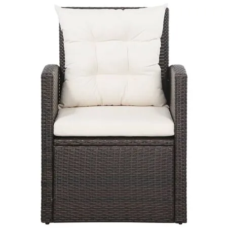  Set mobilier de grădină cu perne, 5 piese, maro, poliratan