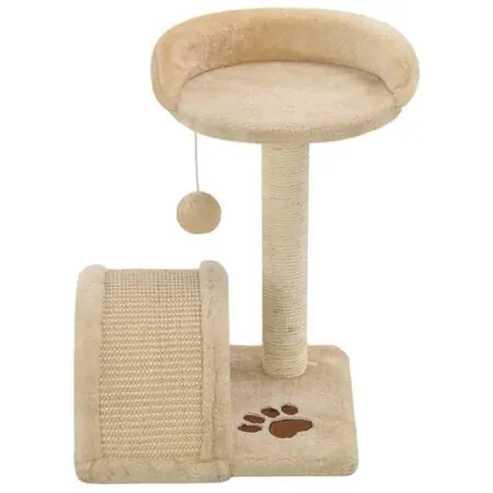  Ansamblu pisici cu stâlp funie sisal, bej și maro, 40 cm