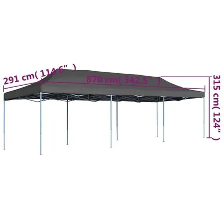  Cort de petrecere pliabil, antracit, 3 x 9 m