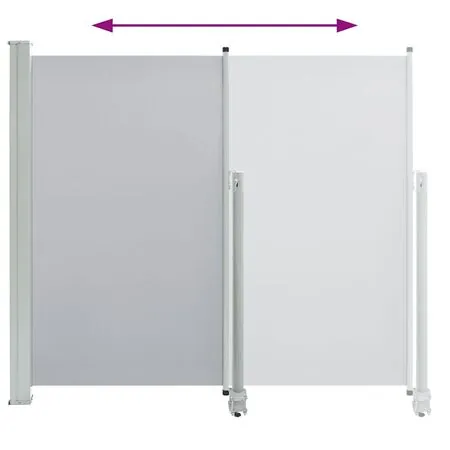  Copertină laterală retractabilă de terasă, gri, 140 x 300 cm