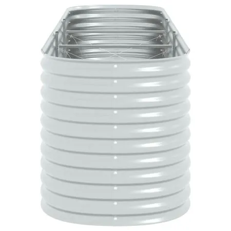  Strat înălțat de grădină argintiu 320x80x81 cm oțel galvanizat
