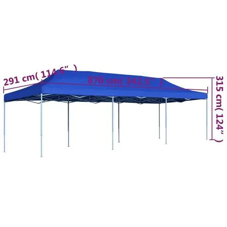  Cort de petrecere pliabil, albastru, 3 x 9 m