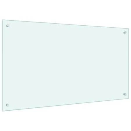  Panou antistropi de bucătărie, alb, 100x60 cm sticlă securizată