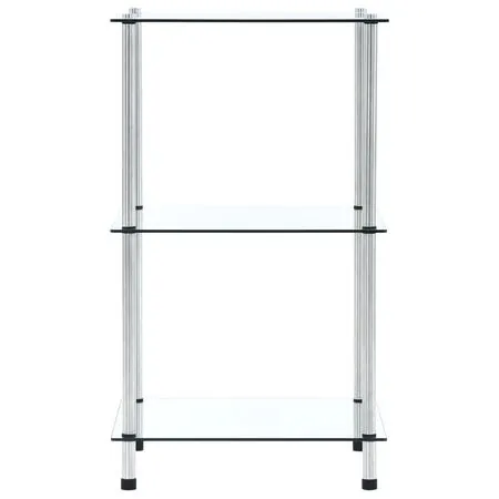  Raft cu 3 niveluri, transparent, 40x40x67 cm, sticlă securizată