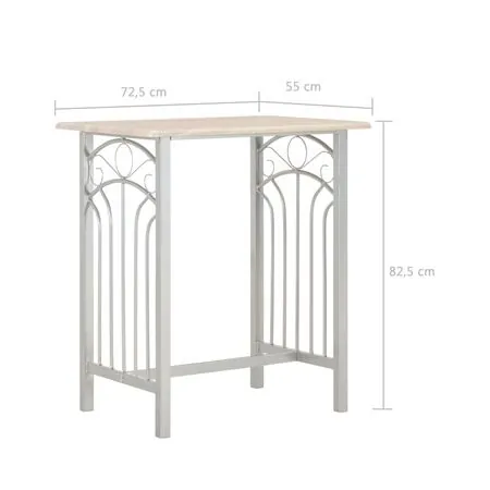  Set mobilier de bar, 3 piese, lemn și oțel
