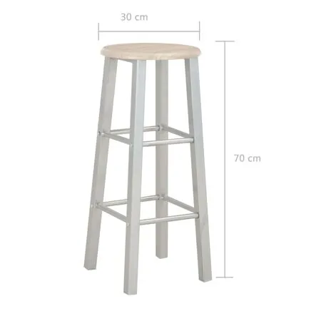  Set mobilier de bar, 3 piese, lemn și oțel