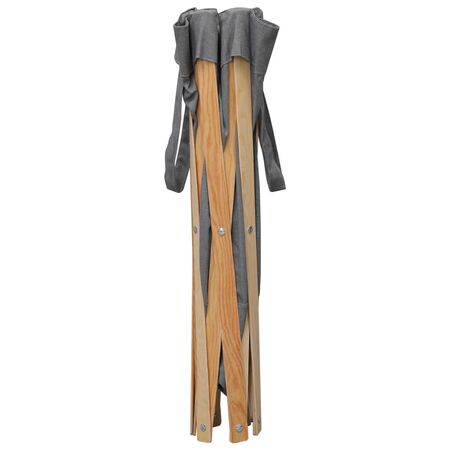  Coș de rufe pliabil, gri, lemn și material textil